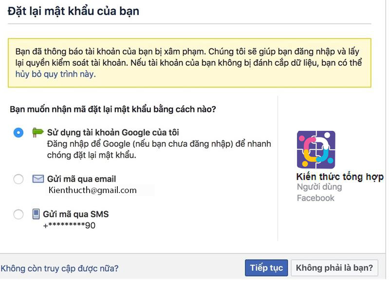 Đổi lại pass khi lấy lại tk