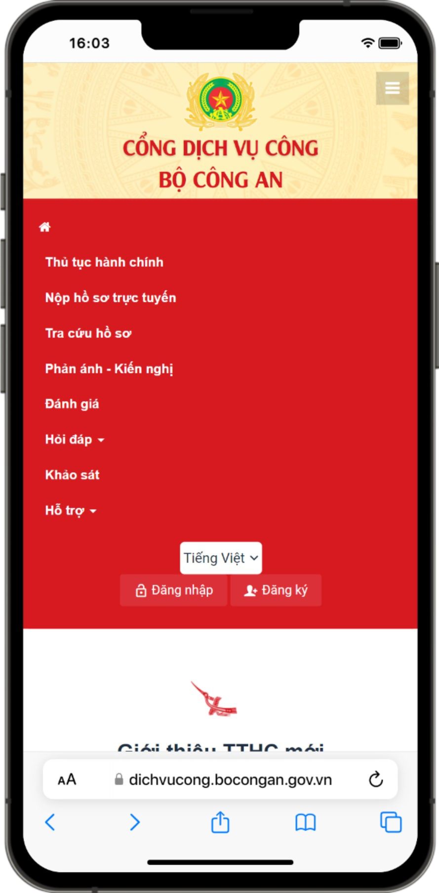 Chọn mục nộp hồ sơ trực tuyến làm passport online