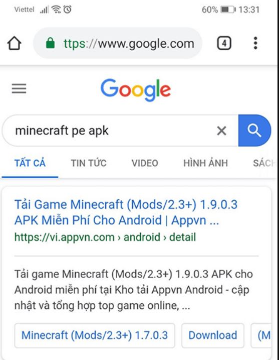 Cách tải minecraft cho điện thoại android