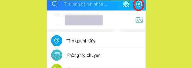 Nhấp vào biểu tượng cài đặt ở góc màn hình