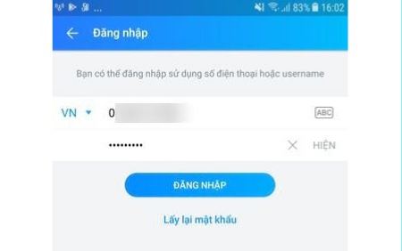 Đăng nhập Zalo