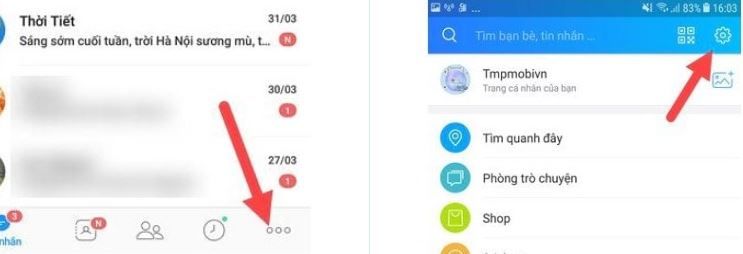 Chọn biểu tượng dấu 3 chấm ở bên dưới góc phải
