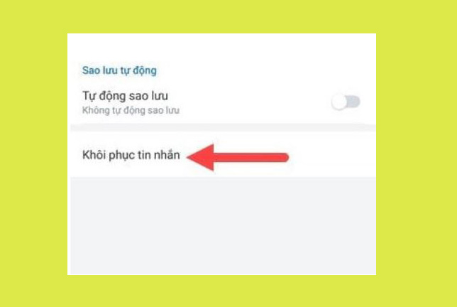 Chọn khôi phục tin nhắn