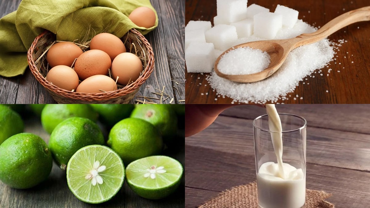 nguyên liệu làm bánh flan sữa tươi tại nhà.